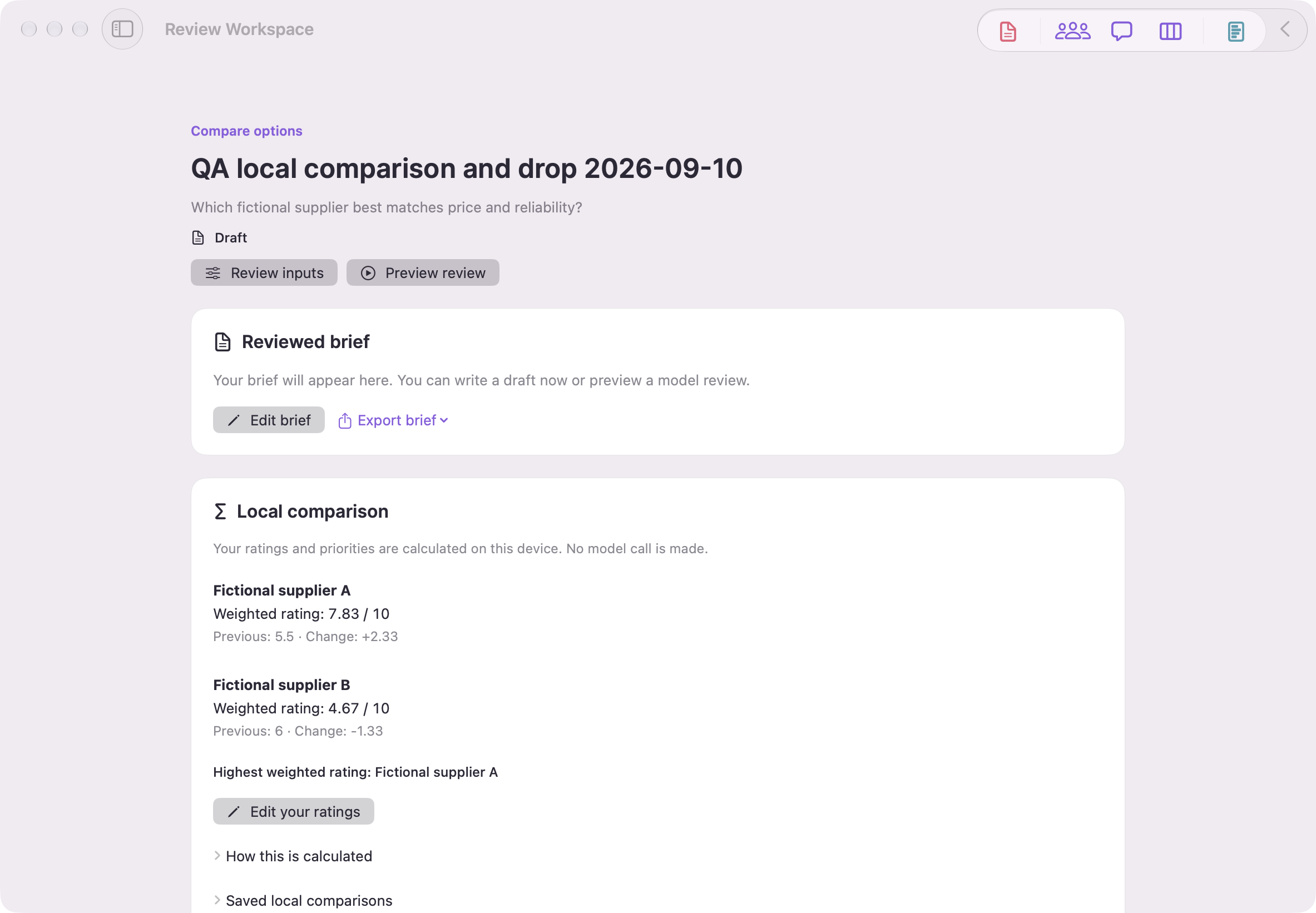 Set priorities and compare options